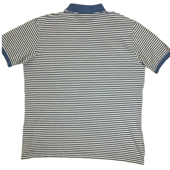 Polo Ralph Lauren Knit Polo Shirt Mens XXL Blue Striped Jersey Knit Casual Pony - Picture 3 of 11